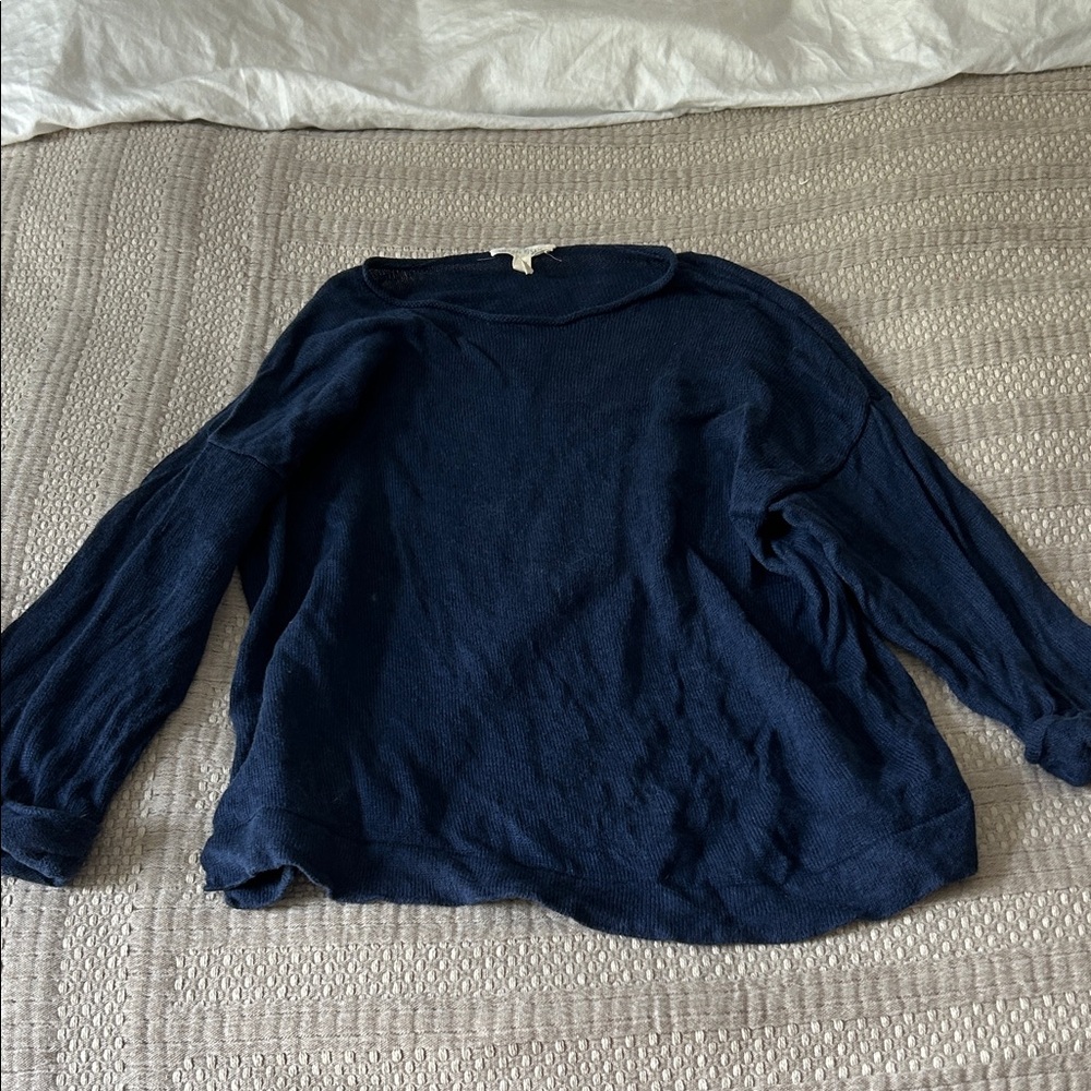 Eileen Fisher Navy Blue linen Top
